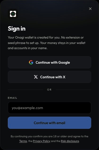 Kavi sign-in options: Google, X and email.